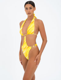 Thumbnail for Tie Back One Piece With Ring Yellow Stripe