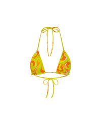 Thumbnail for Halter Neck Top with Tie Back Yellow Swirl
