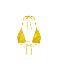 Thumbnail for Halter Neck Top With Tie Back Yellow Stripe