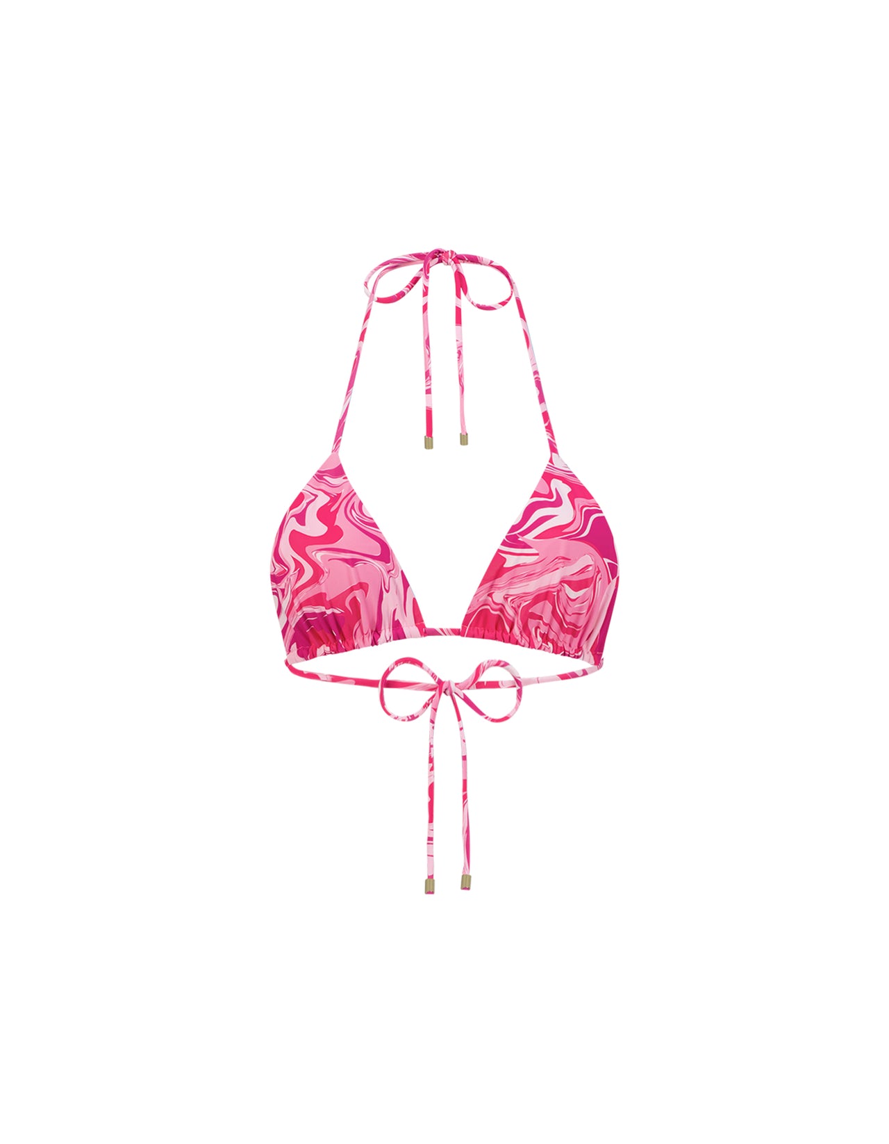 Halter Neck Top With Tie Back Pink Swirl