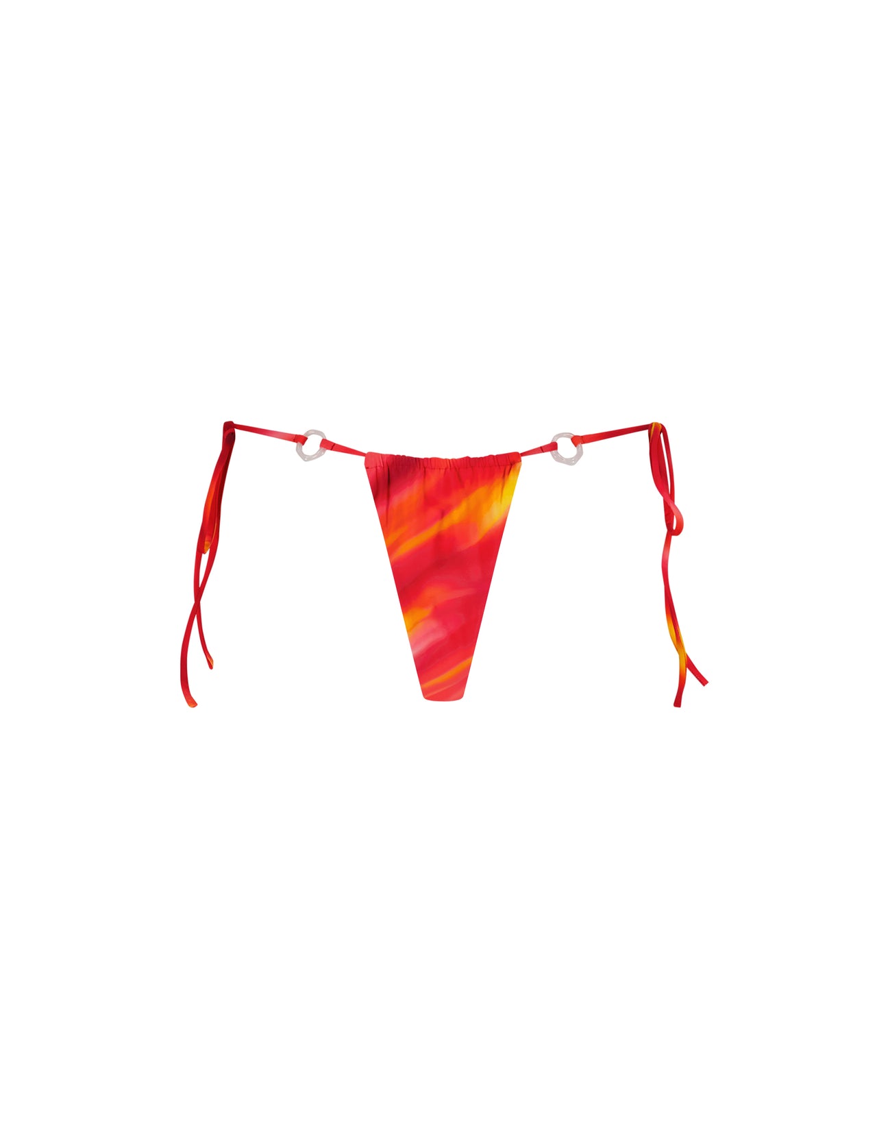 Ruched Tie Side Bottom With Rings Red Stripe