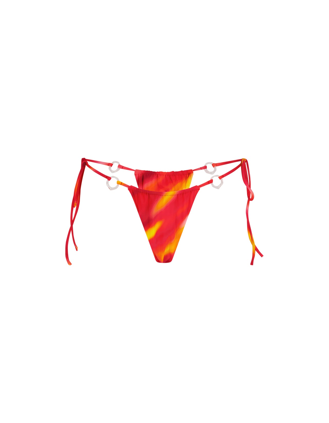 Ruched Tie Side Bottom With Rings Red Stripe