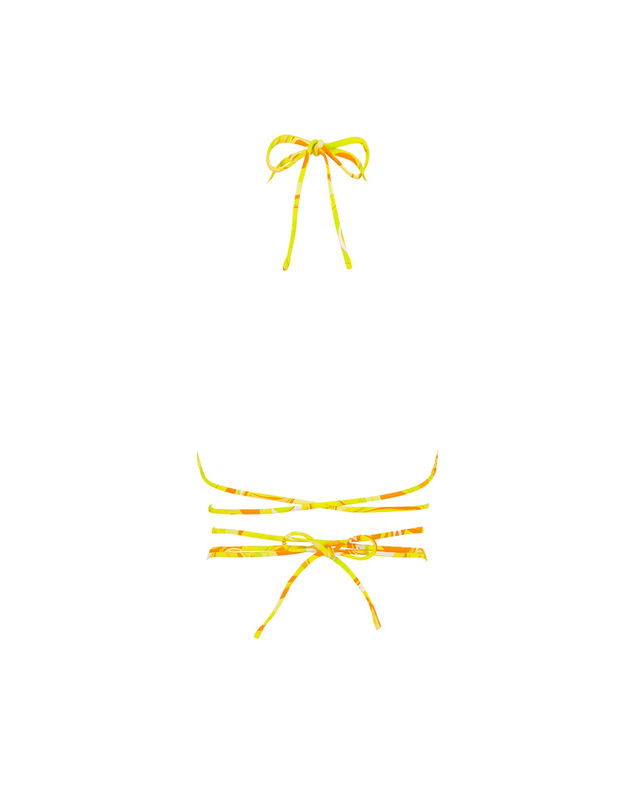 Strappy Ruched Top Yellow Swirl