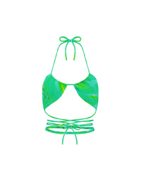 Thumbnail for Strappy Ruched Top Green Stripe