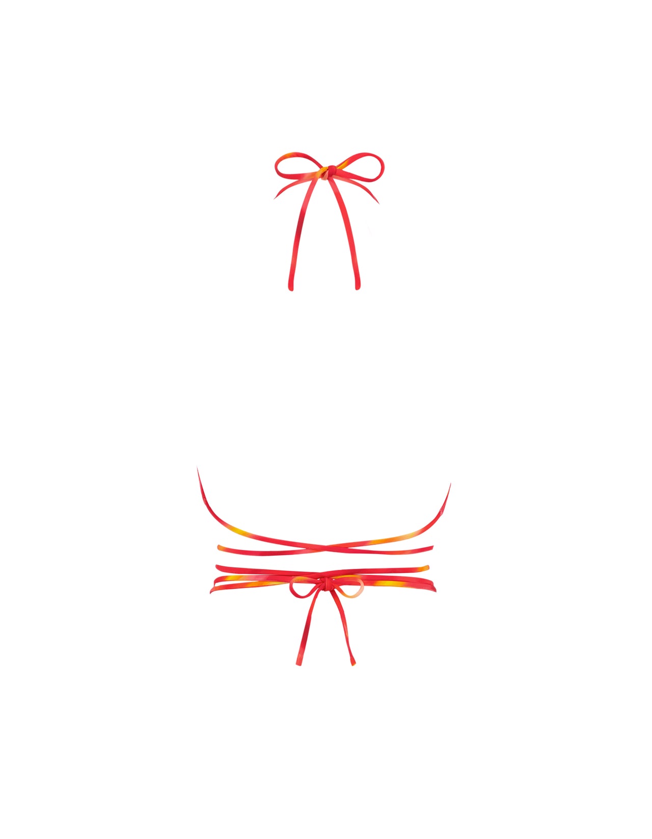 Strappy Ruched Top Red Stripe