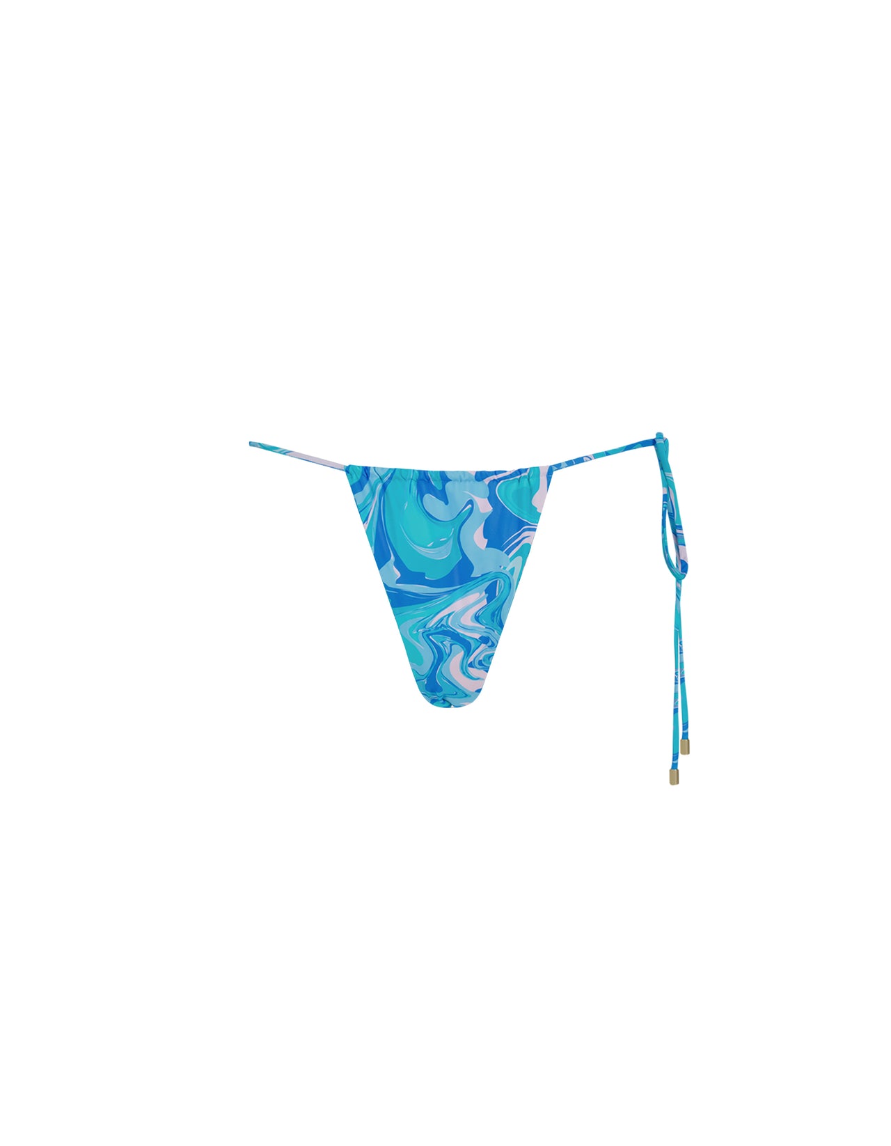 Tie Around Ruched Bottom Blue Swirl