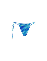 Thumbnail for Tie Around Ruched Bottom Blue Stripe