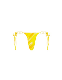 Thumbnail for Tie Side Ruched Bottom With Rings Yellow Stripe
