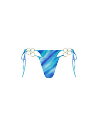 Thumbnail for Tie Side Ruched Bottom With Rings Blue Stripe