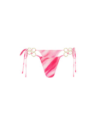 Thumbnail for Tie Side Ruched Bottom With Rings Pink Stripe