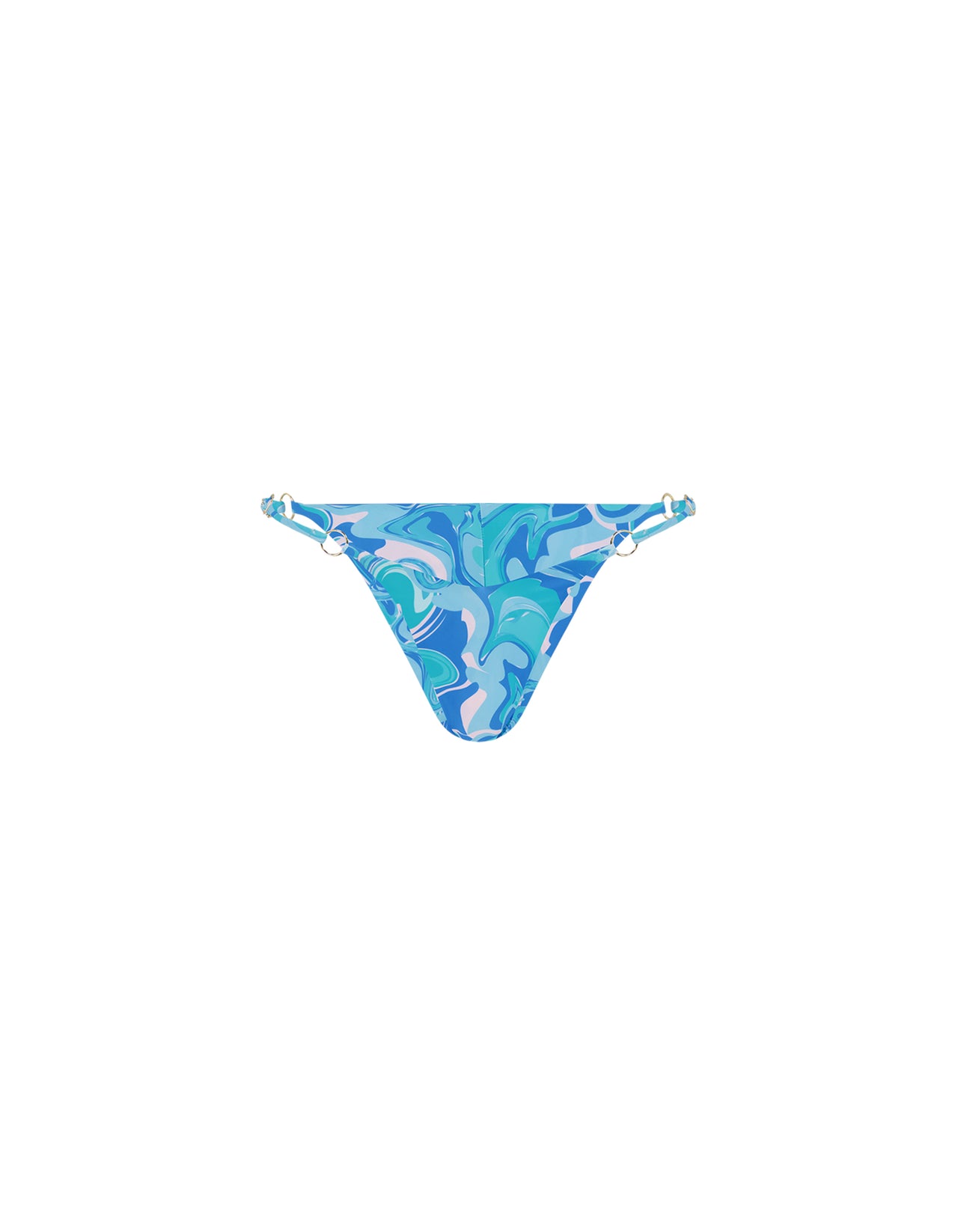 V-Cut Bottom With Ring Blue Swirl