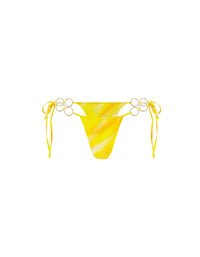 Thumbnail for Tie Side Ruched Bottom With Rings Yellow Stripe