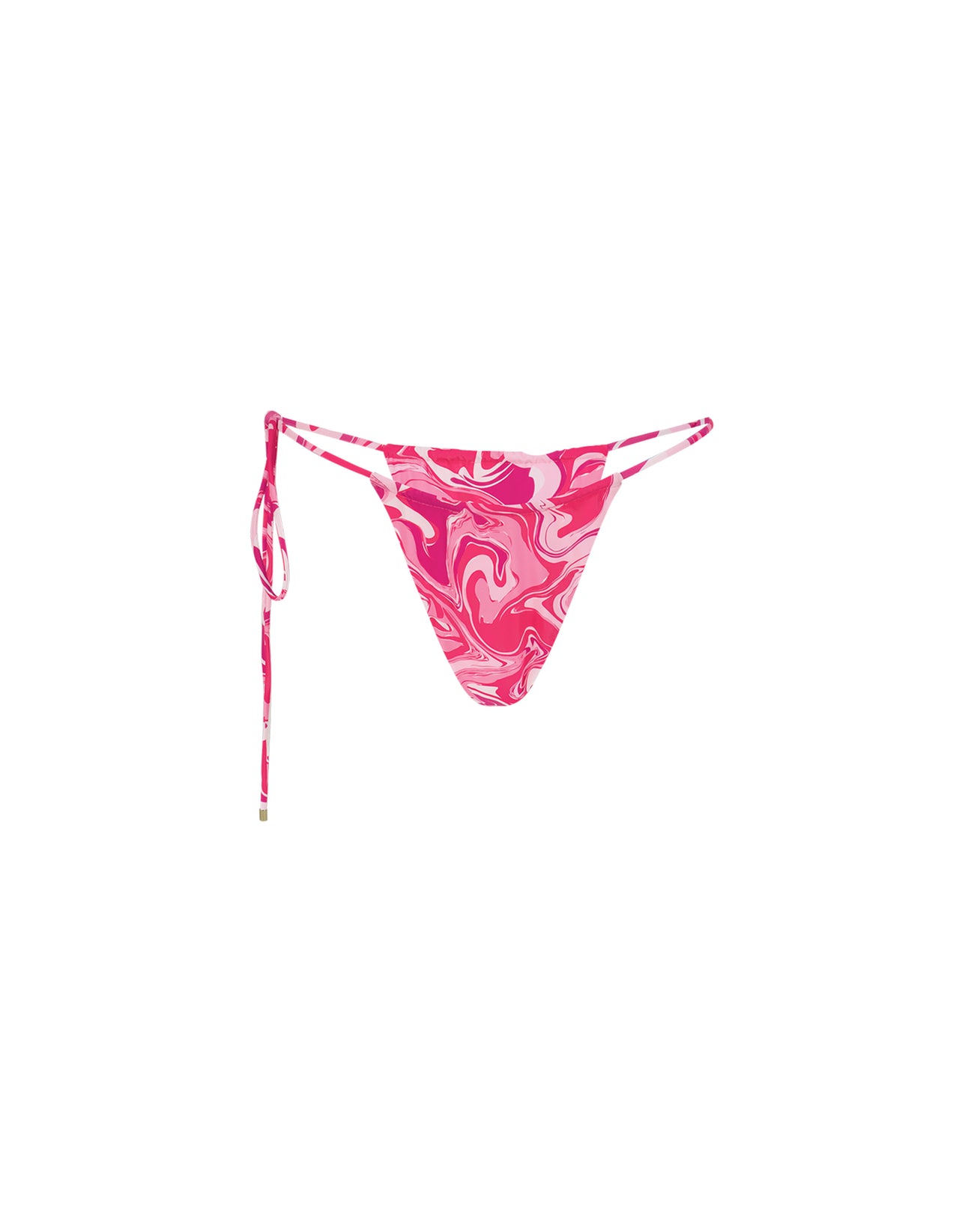 Tie Around Ruched Bottom Pink Swirl