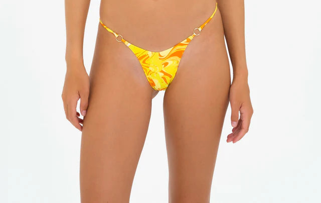 V-Cut Bottom With Ring Yellow Swirl